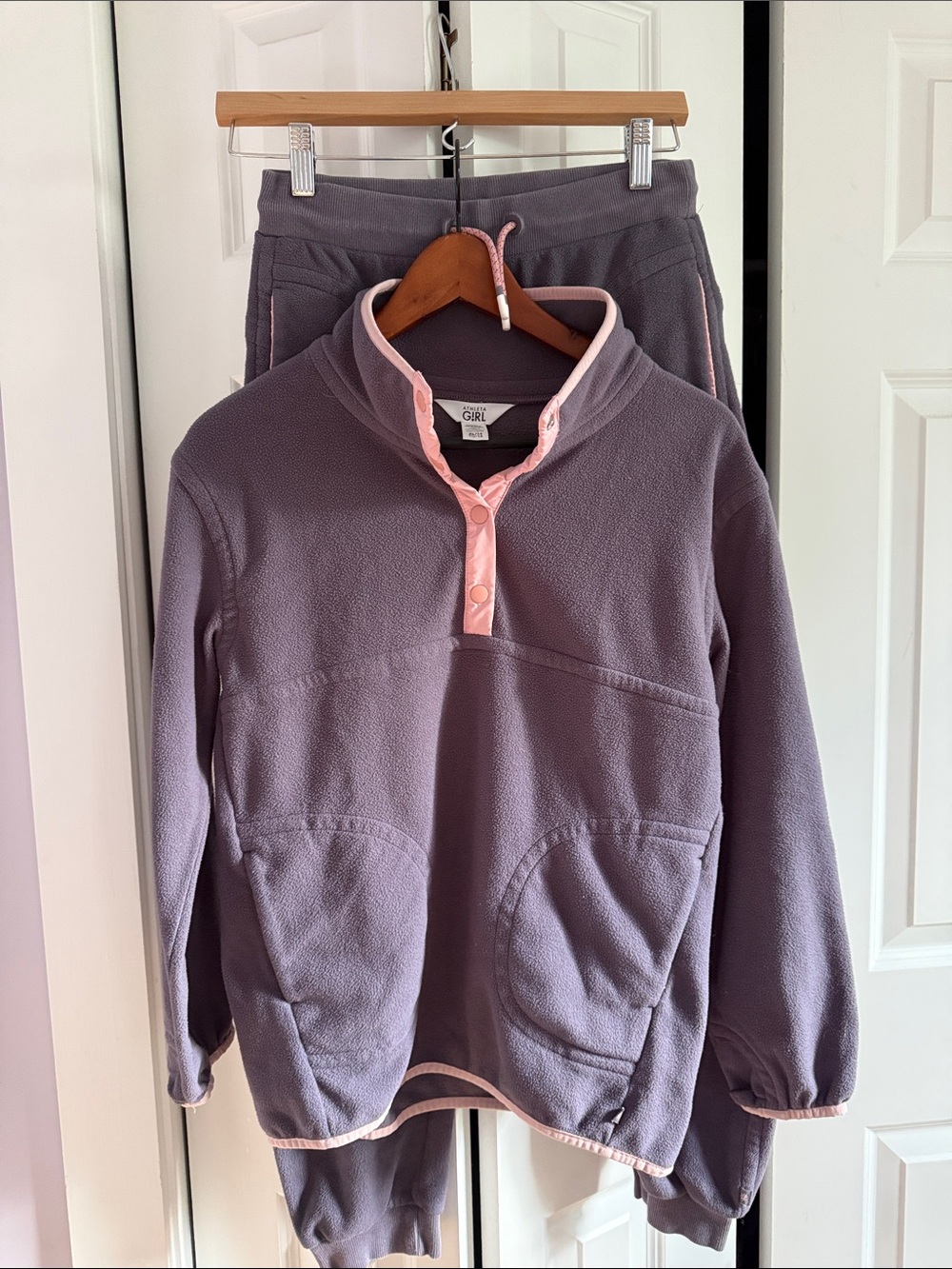 Athleta Girl Lavender and Pink Fleece Pullover